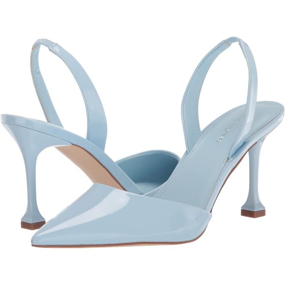 Marc Fisher Womens Waterfall Blue Leather Closed Pointed Toe Hadya Pumps Shoes - Picture 7 of 8